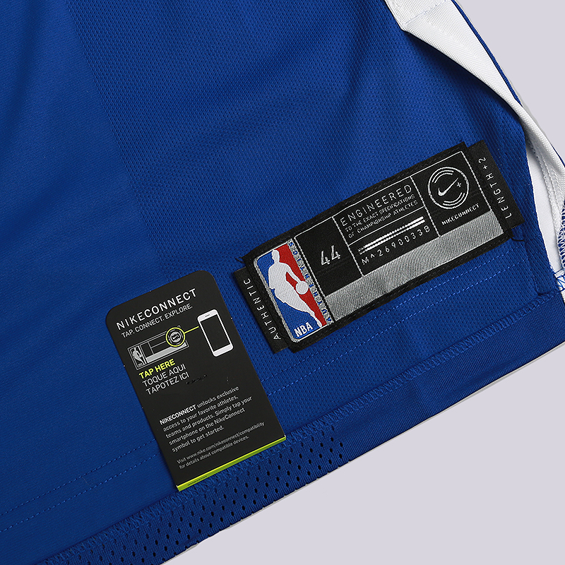 мужская синяя майка Nike Kevin Durant Icon Edition Authentic Golden State Warriors NBA Connected Jersey 863022-496 - цена, описание, фото 2